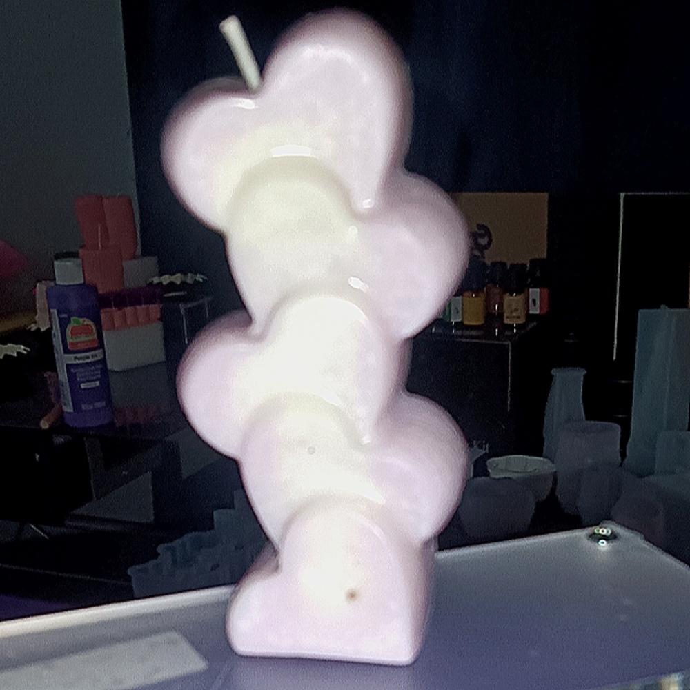 Handmade Heart Candles 2x$18